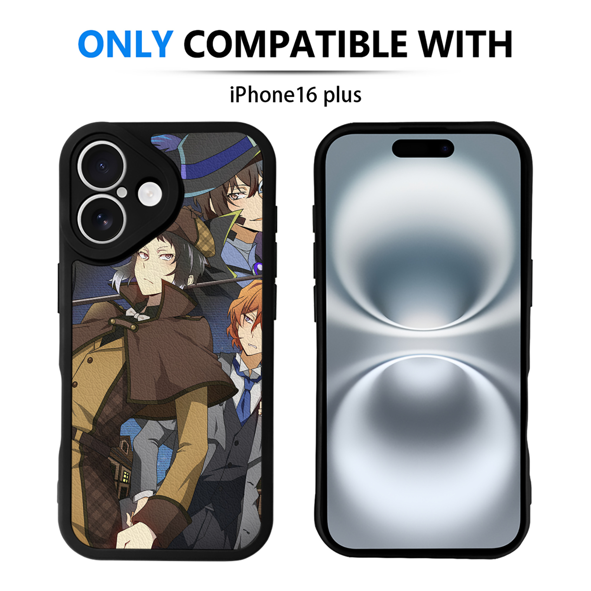 （画像用） 文豪ストレイドッグス Bungo Stray Dogs 【iPhone 16シリーズ対応】シリコンスマホケース（レザー調） 材質：シリコン